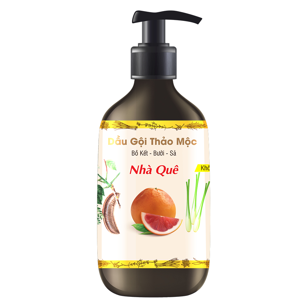 Dầu gội bồ kết cô đặc sạch gàu ngăn ngừa rụng tóc hổ trợ mọc tóc Nhà Quê 300ml – handmade
