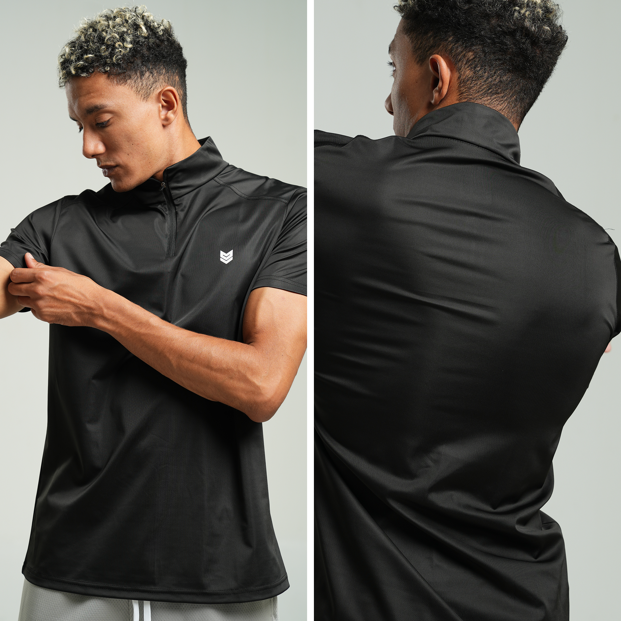 Áo ngắn tay Redikick Half zip Training Top co giãn Bóng Rổ Pickle ball Gym Chạy Bộ Bóng Đá Tennis
