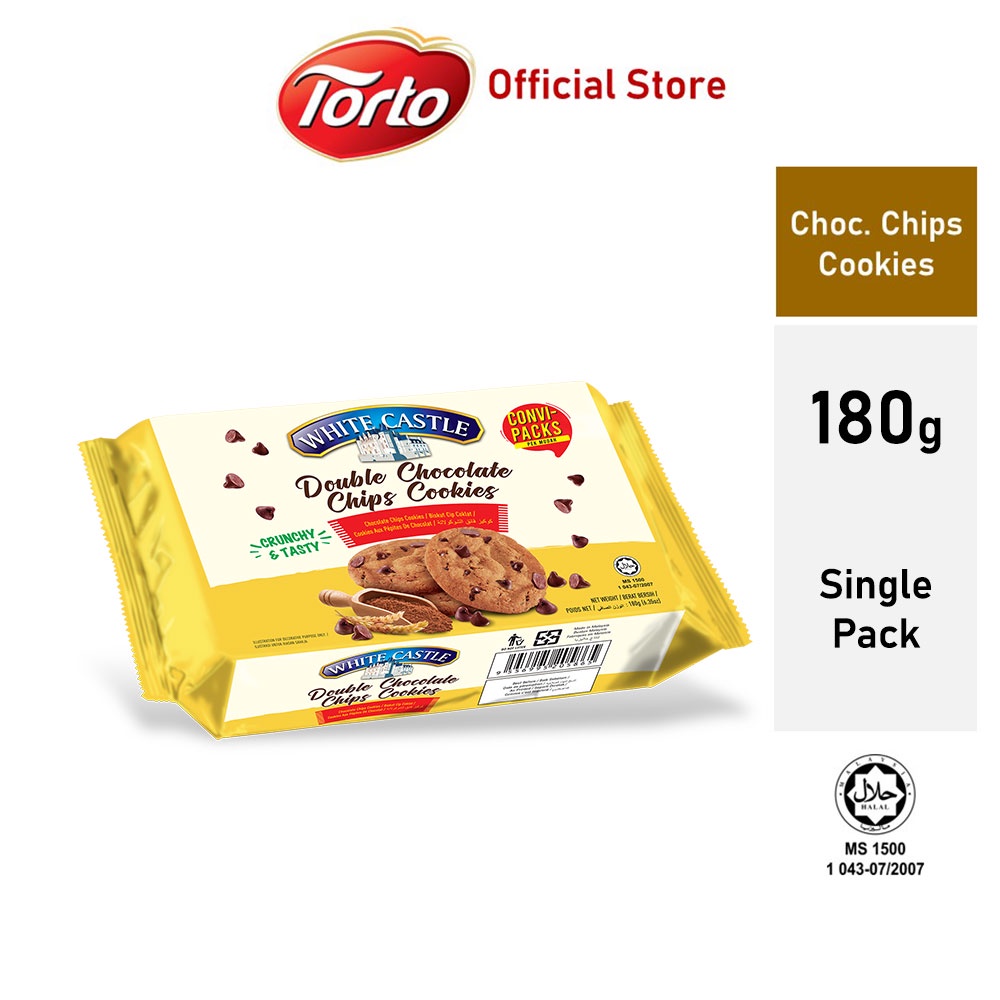 Bánh quy chocolate White Castle nhập khẩu Malaysia 180g Double Chocolate Chips Cookies