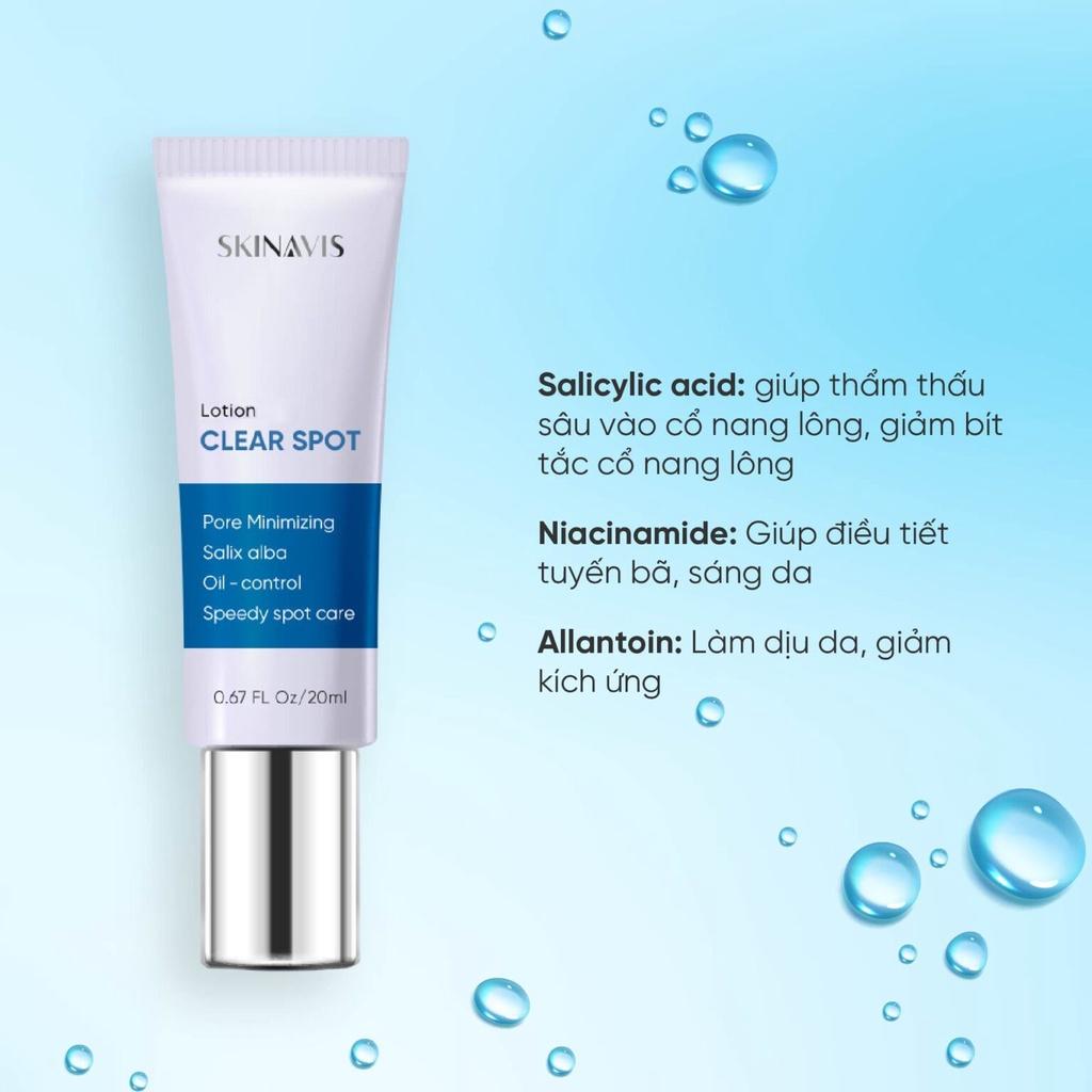 Lotion Kiểm Soát Mụn Và Dầu Nhờn Skinavis BHA Clear Spot-Giảm Ngừa Mụn Ẩn Mụn Đầu Đen Đầu Trắng Bã Nhờn