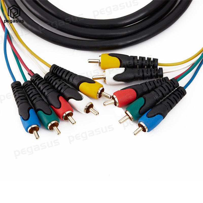 Cáp âm thanh và video đầu mạ vàng 5 Cáp mở rộng âm thanh và video Lotus 5RCA Male / 5RCA Male 1,8m Màu sắc: Đen