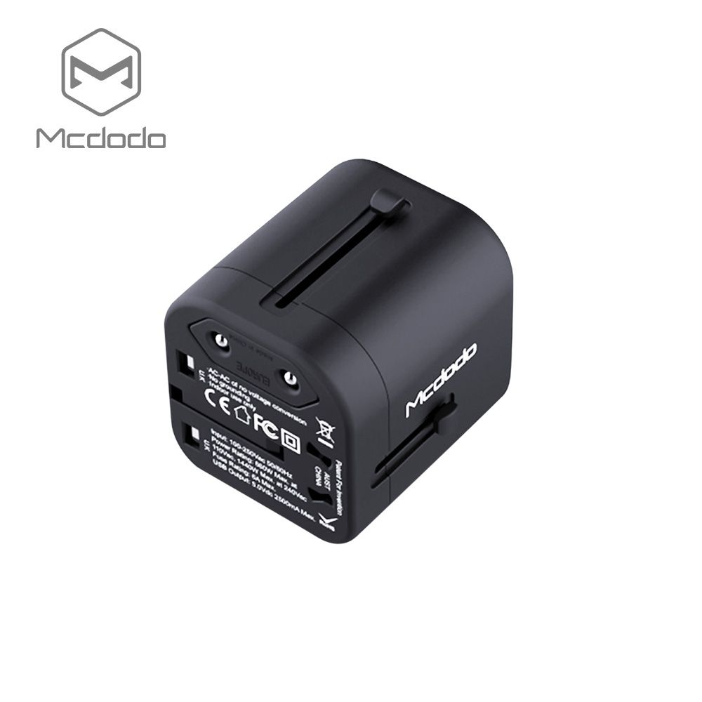 Củ Sạc Nhanh Đa Năng Mcdodo Giắc Cắm Chuẩn EU/UK/US/AU Cổng Usb Kép (5V, 2.4A) - Hàng Chính Hãng