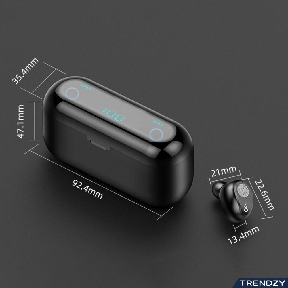 Tai Nghe Bluetooth Không Dây ADEMAX 5.0 F9 - Tai Nghe Airpods Cao Cấp - Kiểu Dáng Độc Đáo, Nhỏ Gọn - Âm Thanh Mềm Mượt, Thoải Mái, Không Làm Nhức Tai - Hàng chính hãng