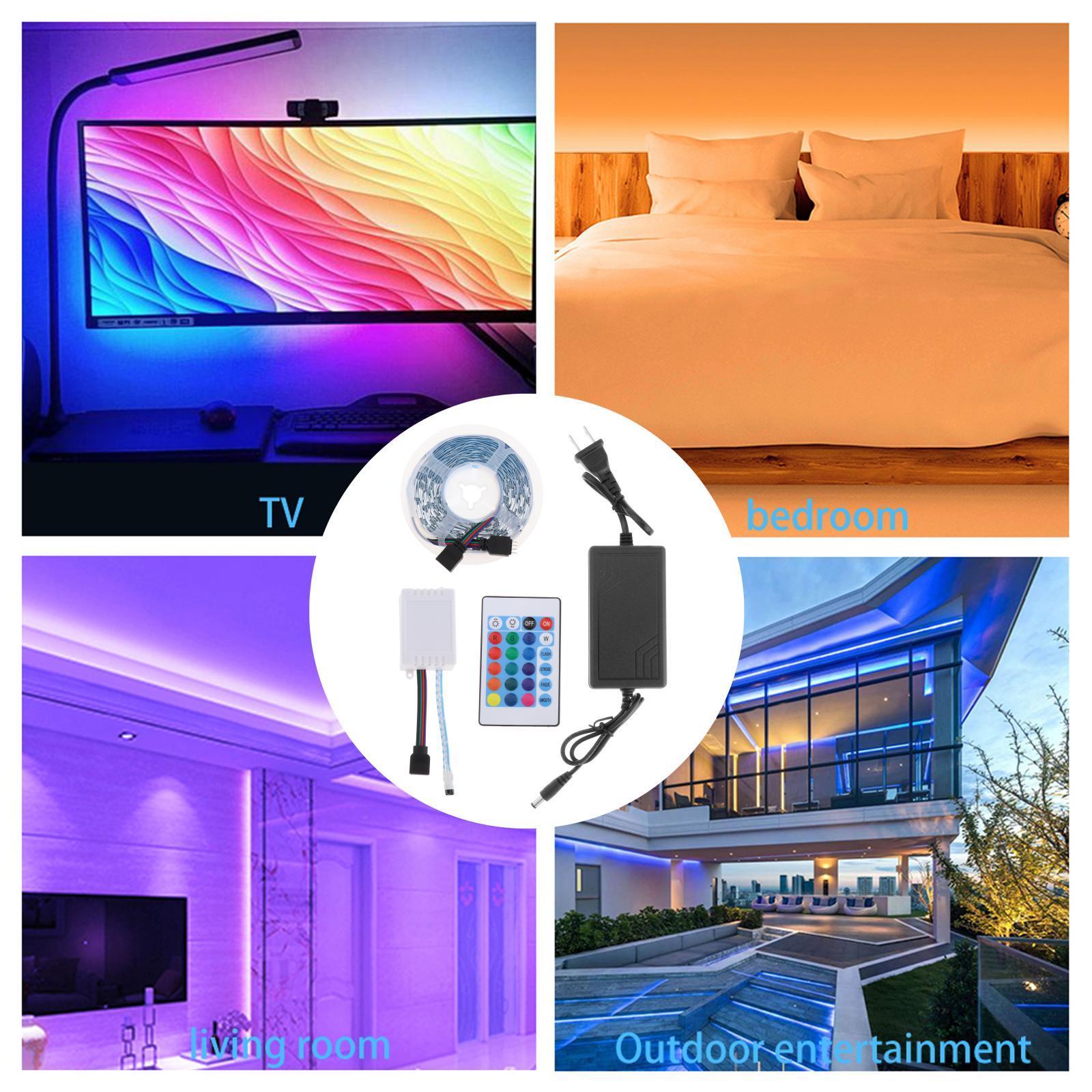 Outdoor LED Light Strip Remote IR Control for TV Living Room Home Bar Decor 24