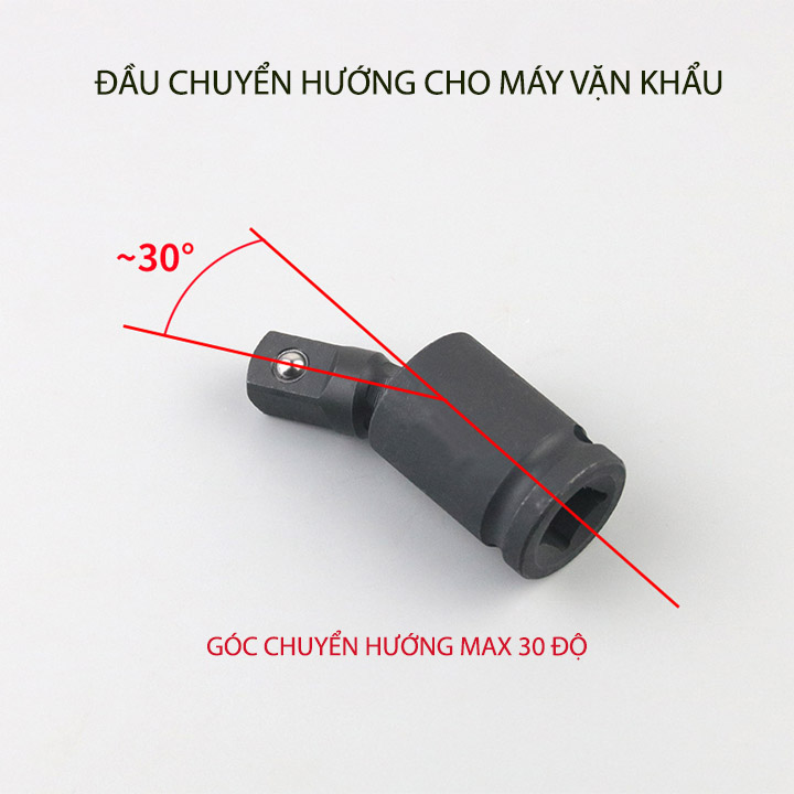 Đầu nối chuyển hướng dùng để cho các loại khẩu, cỡ 1/4-3/8-1/2 inch tùy chọn, bằng hợp kim thép CR-MO cứng bền