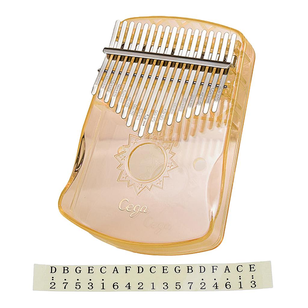 17-Key Crystal Kalimba Finger Thumb Piano Mbira Soft Handle Clear w/ Sticker