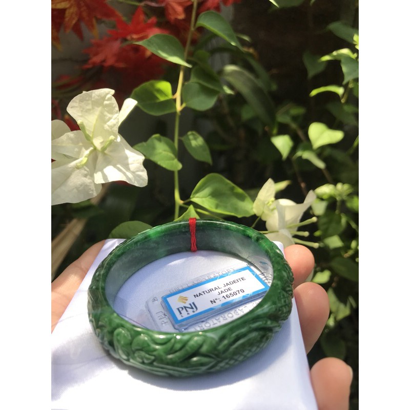 VÒNG TAY Nữ TRẠM RỒNG VIP 53mm bản cao 14mm độ dầy vòng 7,2mm XANH ĐẬM ĐÃ KIỂM ĐỊNH P No 165070 CHẤT LIỆU 100% ĐÁ TỰ NHIÊN ĐẸP phù hợp các Chị mệnh thủy môc hỏa 53kg đến 60kg đeo ạ