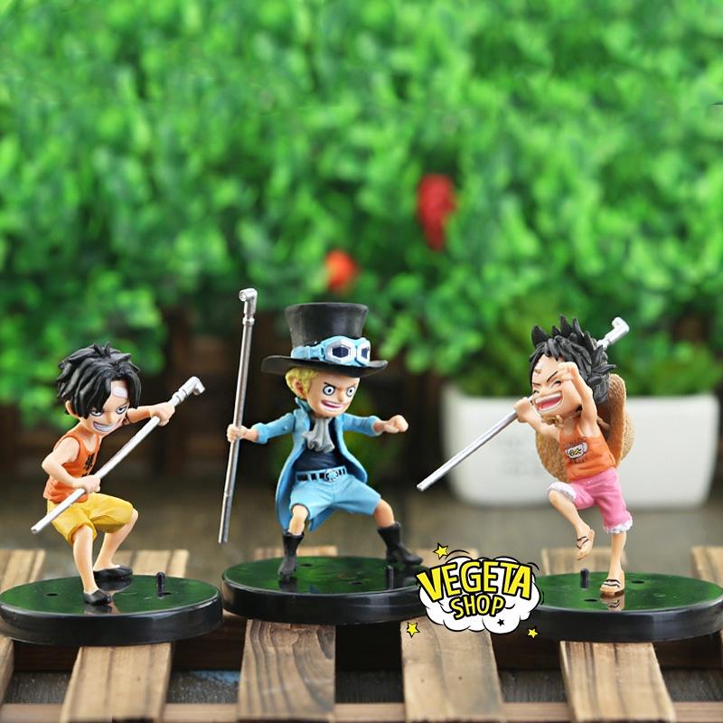 Mô hình One Piece - Set 3 anh em Sabo Portgas D Ace Monkey D Luffy hồi nhỏ - Có 2 loại đế chung và riêng - Cao 9~10 cm