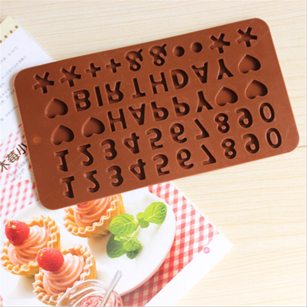2pcs Alphabet Letter Number Silicone Fondant Mold Cake Chocolate Baking Tool