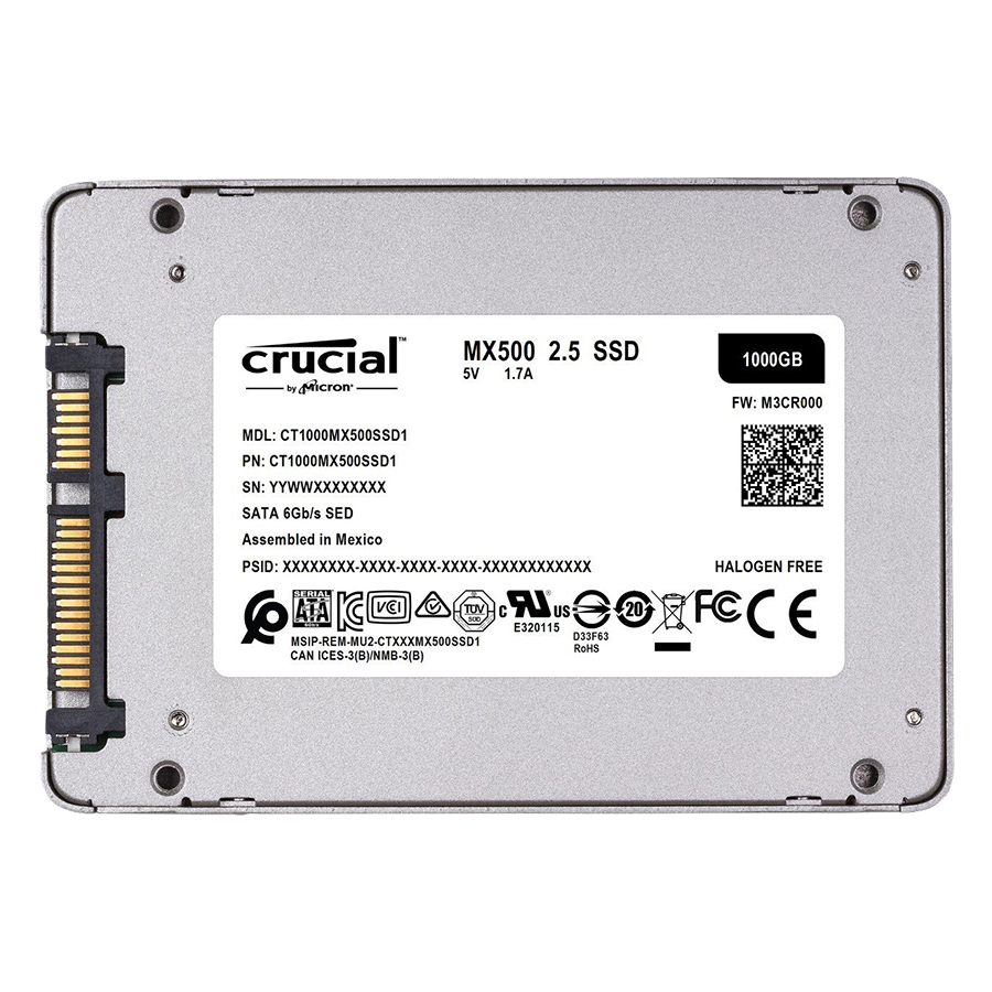 Ổ Cứng SSD Sata III 2.5 Inch 1TB Crucial MX500 - Hàng Chính Hãng