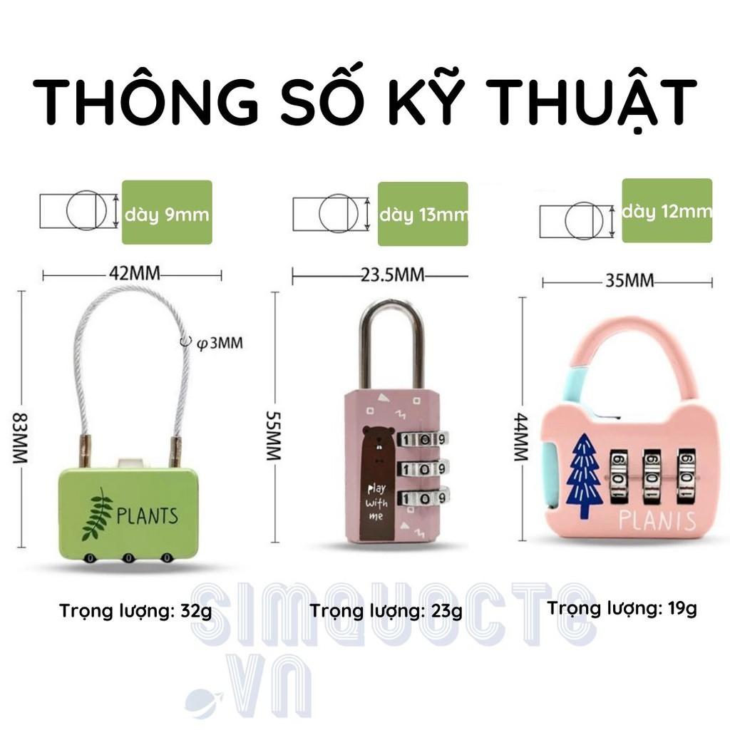 Ổ khoá số vali mini 3 số cao cấp bảo vệ hành lý