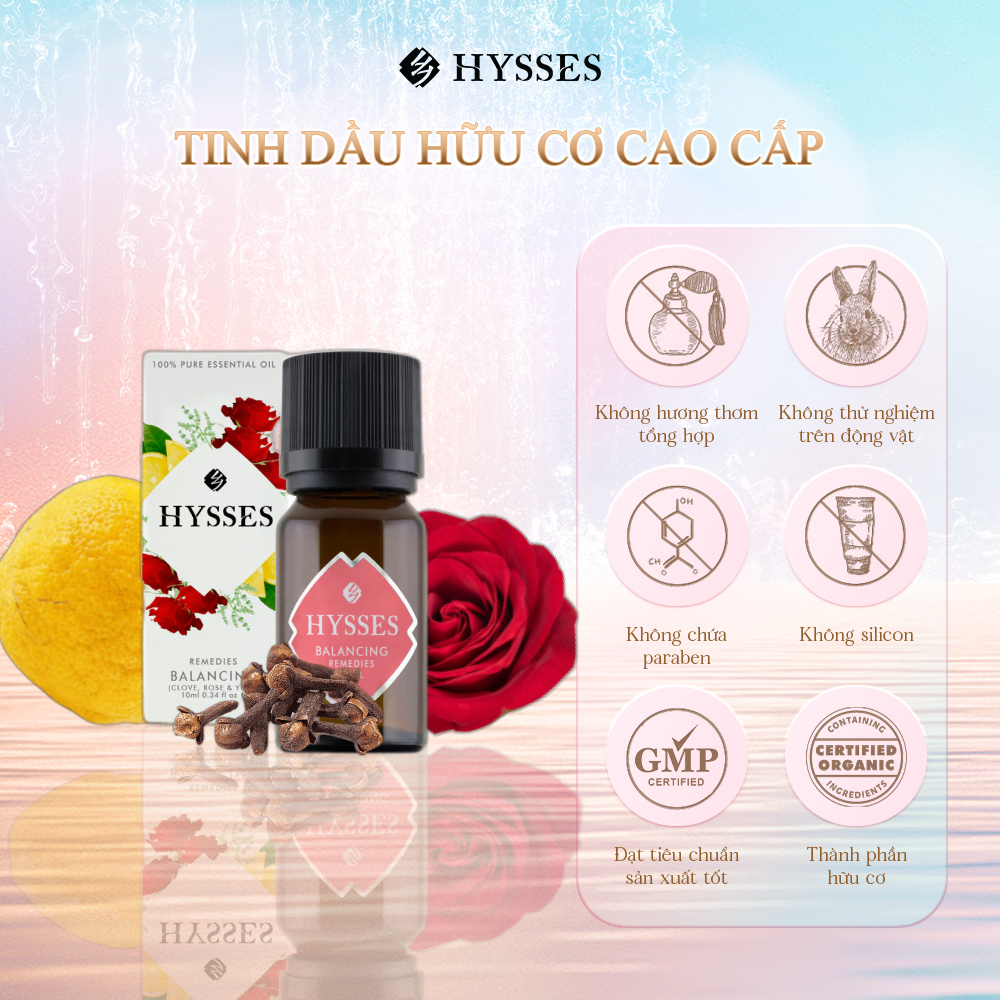 Tinh Dầu Cao Cấp Hysses Remedies Balancing Mùi Hương Thơm Dịu, Chống Oxy Hóa, Làm Dịu Căng Thẳng Và Lo Lắng Với Chiết Xuất Mận & Chanh Yuzu Nhật Bản Hữu Cơ Tự Nhiên