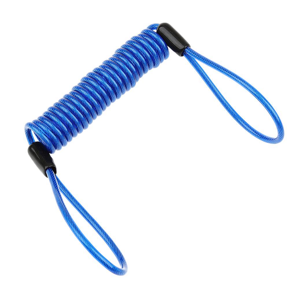 3-25pack Steel Lanyard Spring Coil Wire Lock Safety Cable Lanyard Tether Blue