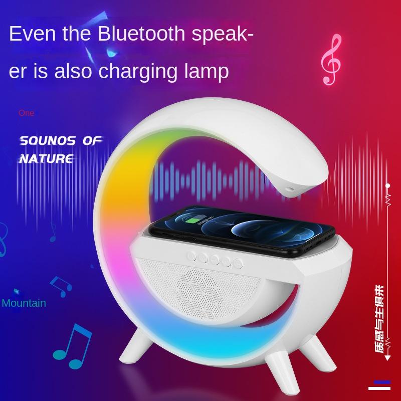 Đèn LED mới RGB Đèn ánh sáng ban đêm Đèn báo thức kỹ thuật số Loa loa không dây Trẻ em ngủ Trang trí phòng ngủ 2023 Color: Black US