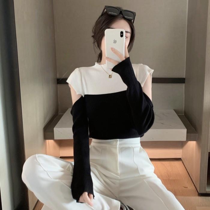ÁO LEN CÁCH ĐIỆU PHỐI MÀU ĐỘC - LẠ - CÁ TÍNH ULZZANG -