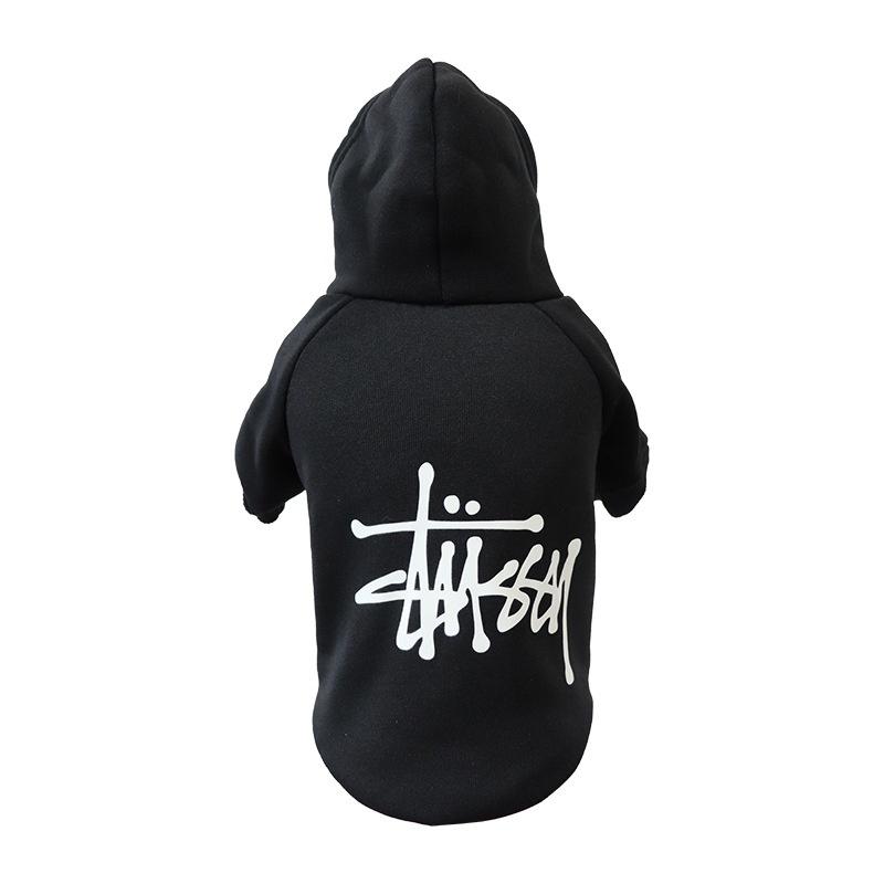 Áo chó mùa đông áo thú cưng nỉ hoodie màu đen cá tính in hình nổi bật