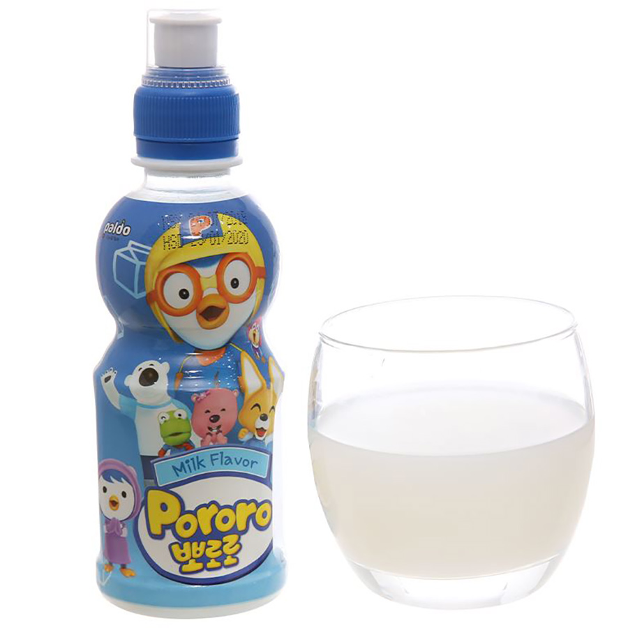 Thùng 24 Chai Nước Uống Pororo Hương Vị Sữa 235ml