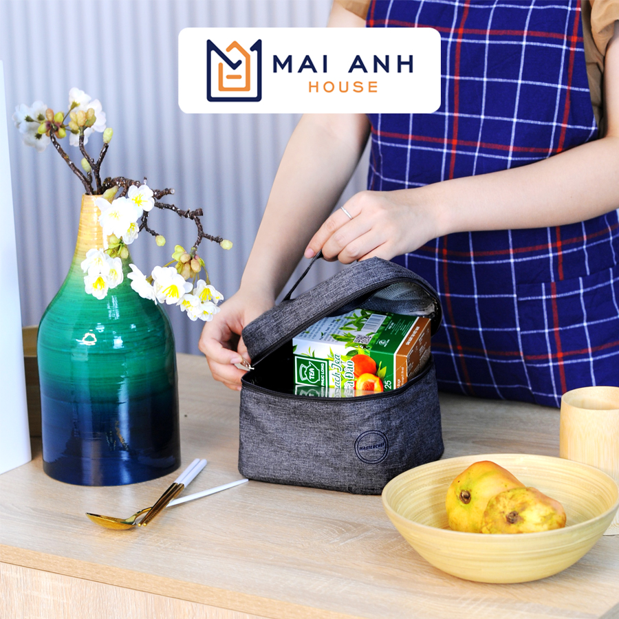 Túi giữ nhiệt đựng hộp cơm đồ ăn, túi đựng cơm văn phòng có khóa kéo, 3 lớp giữ nhiệt kiểu xuất Nhật, dày dặn, nhiều kích cỡ Mai Anh House
