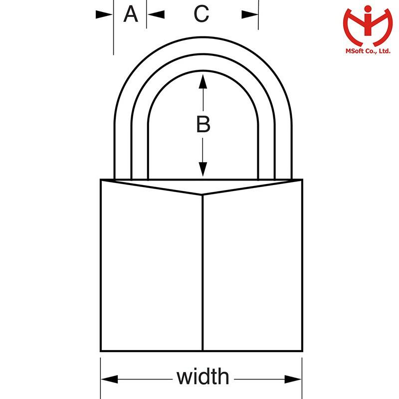Khóa Master Lock 1165 D thân đồng rộng 60mm dầy XXL càng chống cắt - MSOFT