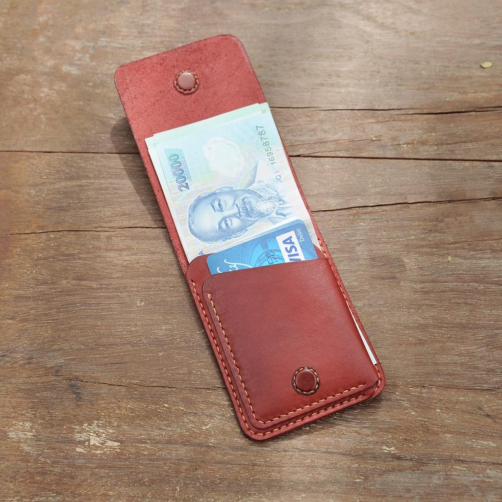 Ví nam mini thủ công-Da bò nhập khẩu - Đồ da Handmade -  DT704