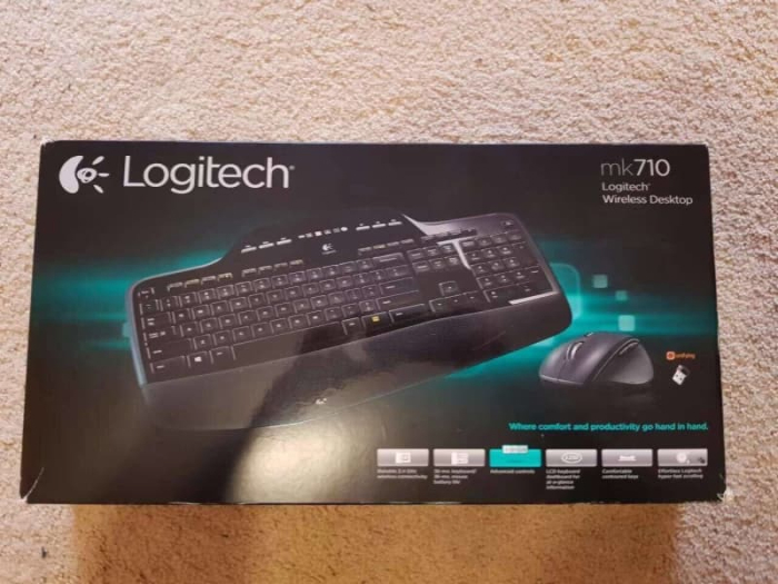 Combo Chuột Phím Công Thái Học Logitech MK710 Không Dây Tích Hợp Bảng Điều Khiển LCD - Hàng Chính Hãng