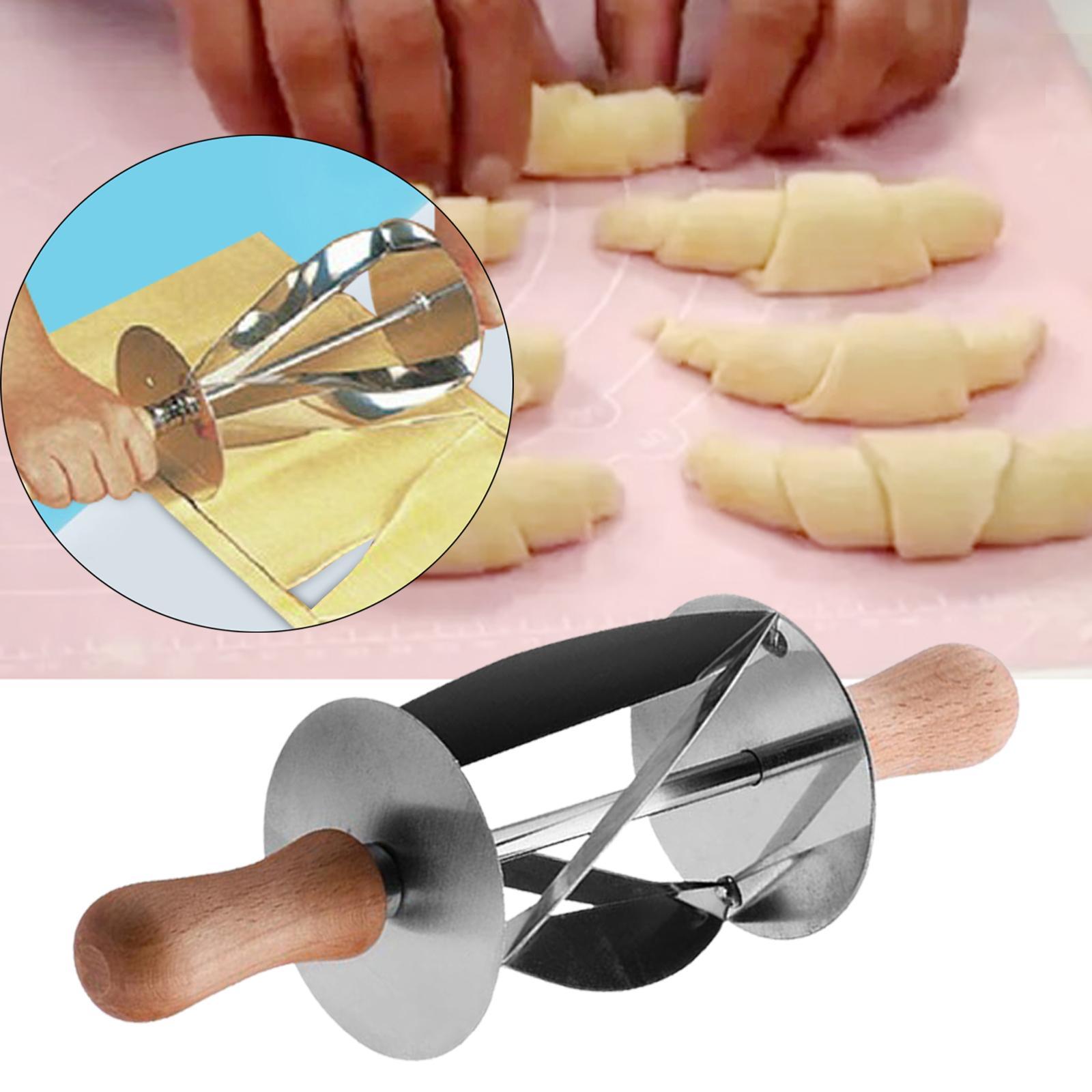 Stainless Steel Bread Cutter with Wooden Handle for Kitchen Baking Tools