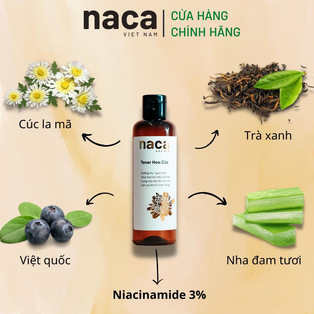 Toner Kiềm Dầu Hoa Cúc Naca Việt Nam Chứa 5% AHA Ngừa Mụn Se Khít Lỗ Chân Lông 300 ml