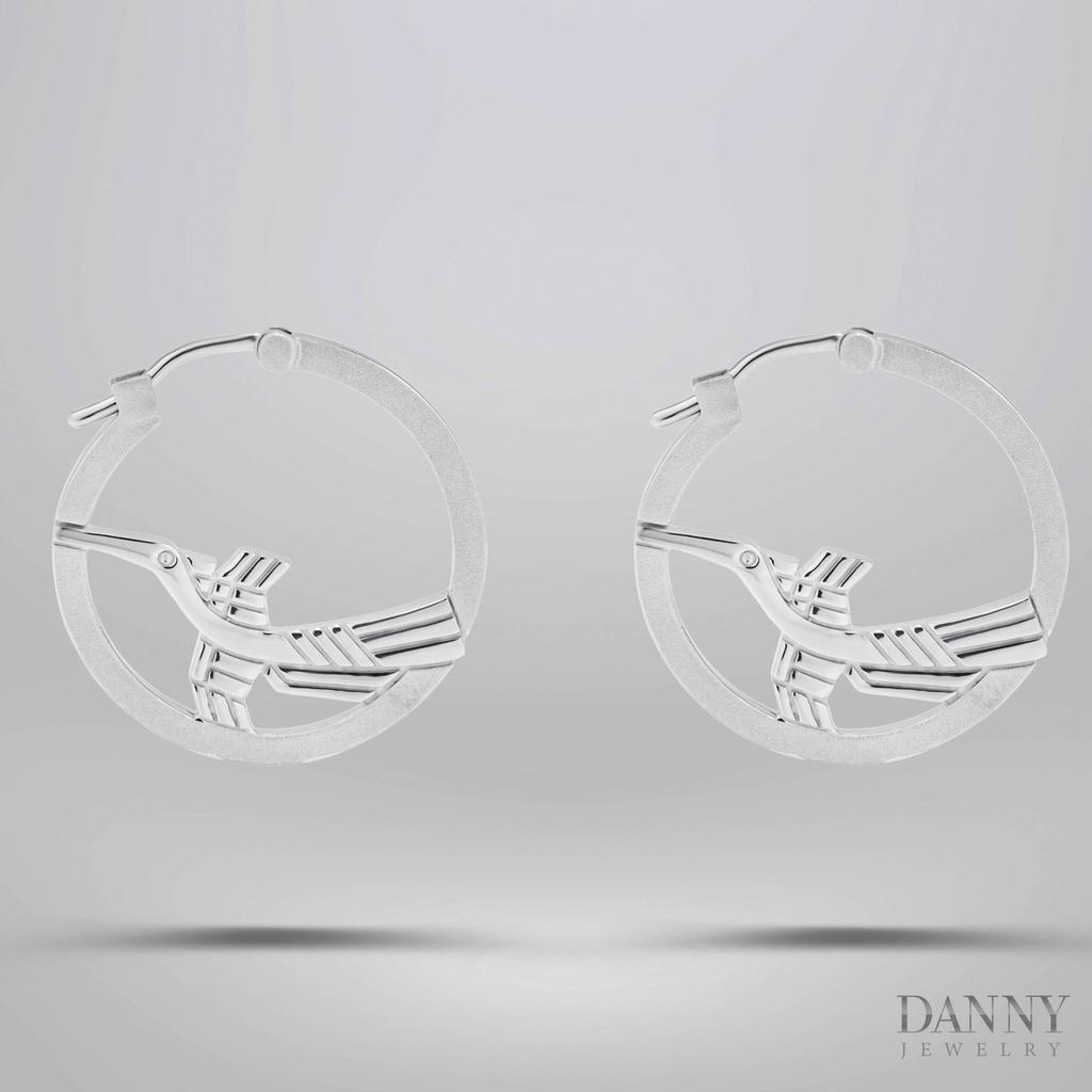 Bông Tai Nữ Danny Jewelry Bạc 925 Biểu Tượng Chim Hạc BT0004