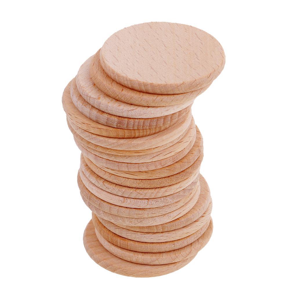 Pieces Blank Round Unfinished Wood Embellishments for Art DIY Crafts 36mm