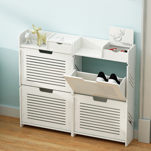 Tủ Giày Mini Lắp Ghép Thông Minh Chứa 4 Đến 6 Đôi Giày Dép 81*17*48, Tủ Giầy Trang Trí Hiện Đại Cánh Lật Chất Liệu Gỗ Nhựa Chống Nước An Toàn Thân Thiện Môi Trường_Lốc Xoáy