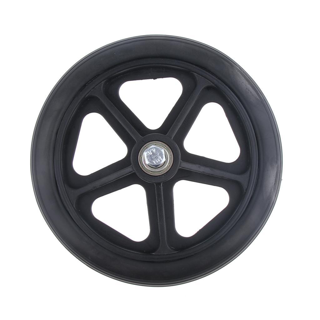 2pcs Wheelchair Front Castor Wheels Replacement Part Black 7 inch 5 Spoke