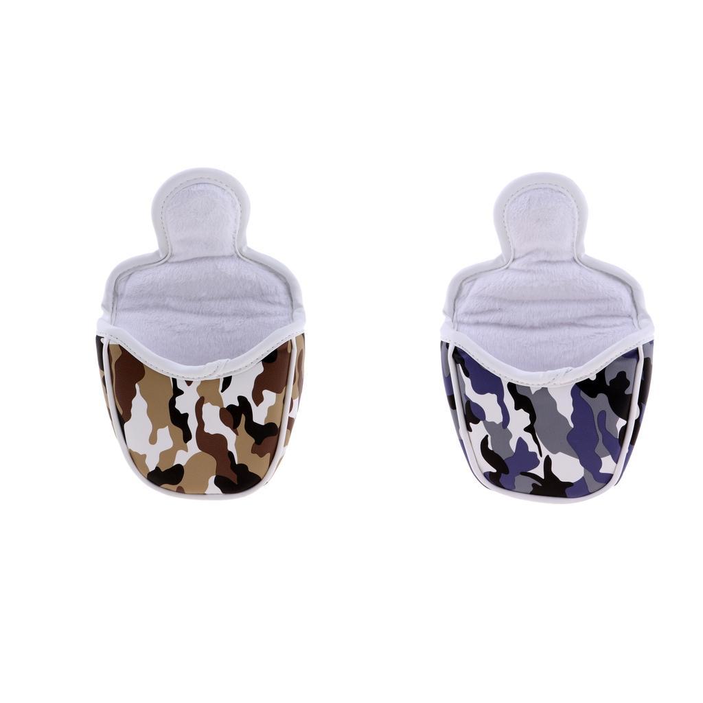 2Pcs Replacement Golf Mallet Putter Head Cover Headcover With Magnetic Closure