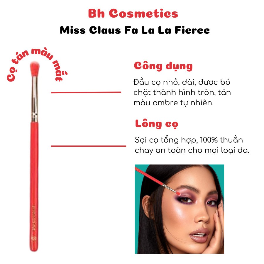 Cọ Phủ Và Tán Bầu Mắt Điểm Bh Cosmetics Miss Claus Fa La La Base Shadow Brush