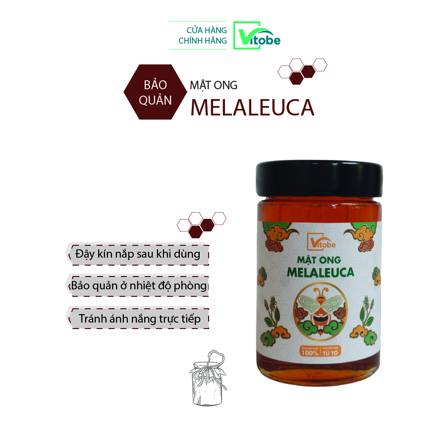 Mật Ong Melaleuca Vitobe (300gr) - Hữu cơ 100%