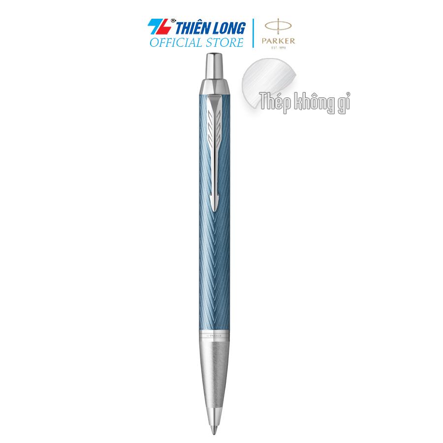 Bút bi cao cấp Parker IM PRM X-Blue Grey CT GB-2143645 - Thép không gỉ