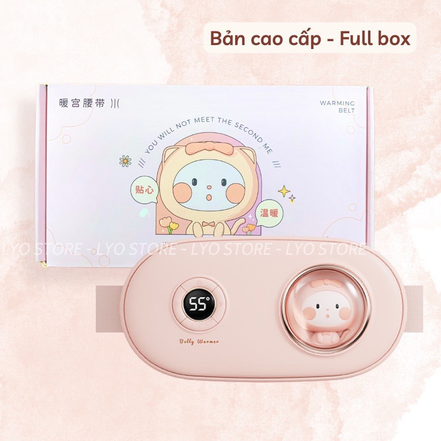 Máy massage làm ấm bụng Mèo Đèn LED, giảm đau bụng đau lưng cho bạn gái đến Kì, Đai đeo chườm nóng kinh nguyệt