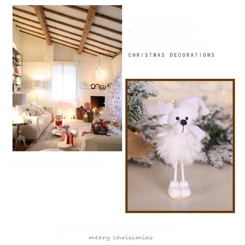 Búp bê đứng bằng vải lụa bạc dễ thương trang trí nhà cửa/ phòng khách/ phòng ngủ dịp Giáng Sinh/ năm mới