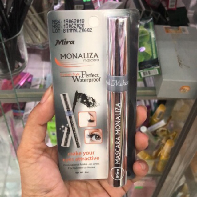 Mascara Mira Monaliza giúp cho đôi mi cong tự nhiên Hàn Quốc 9ml tặng kèm móc khoá