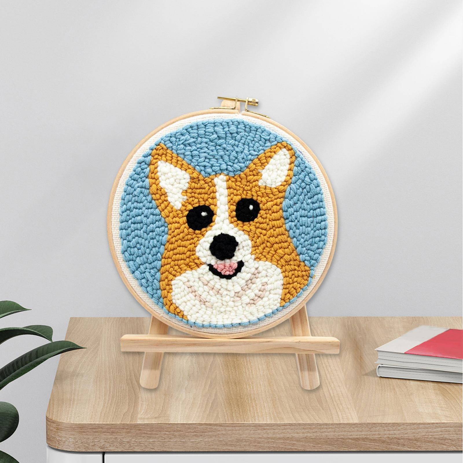 Punch Embroidery Starter Kits Cute Dog DIY Rug Punch Kit DIY Beginner