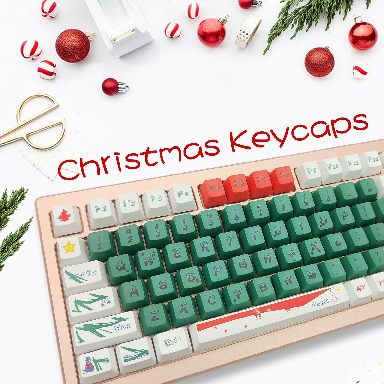 123 Keys PBT  Christmas Theme Waterproof for 61 64 68 87 96 98 108