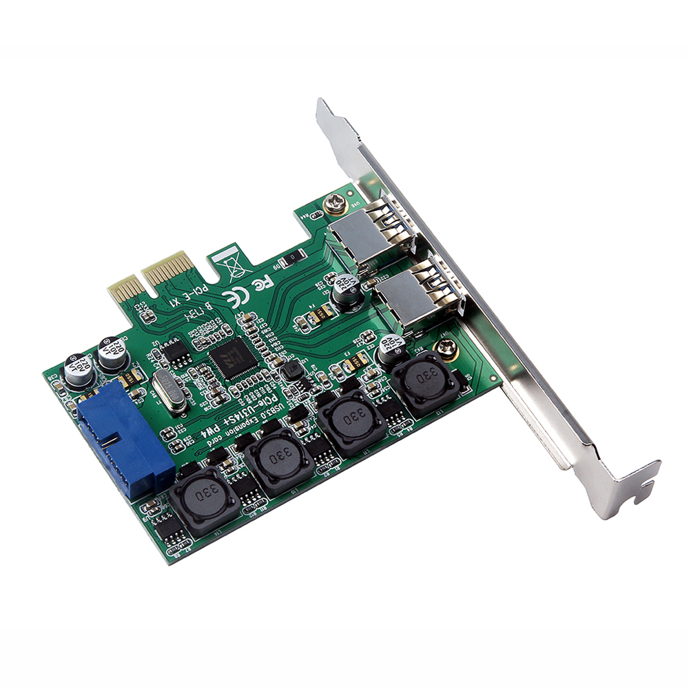 Thẻ mở rộng 2 cổng USB 3.0 19-PIN sang PCI-E tốc độ cao chuyển đổi PCI Express cho máy tính để bàn