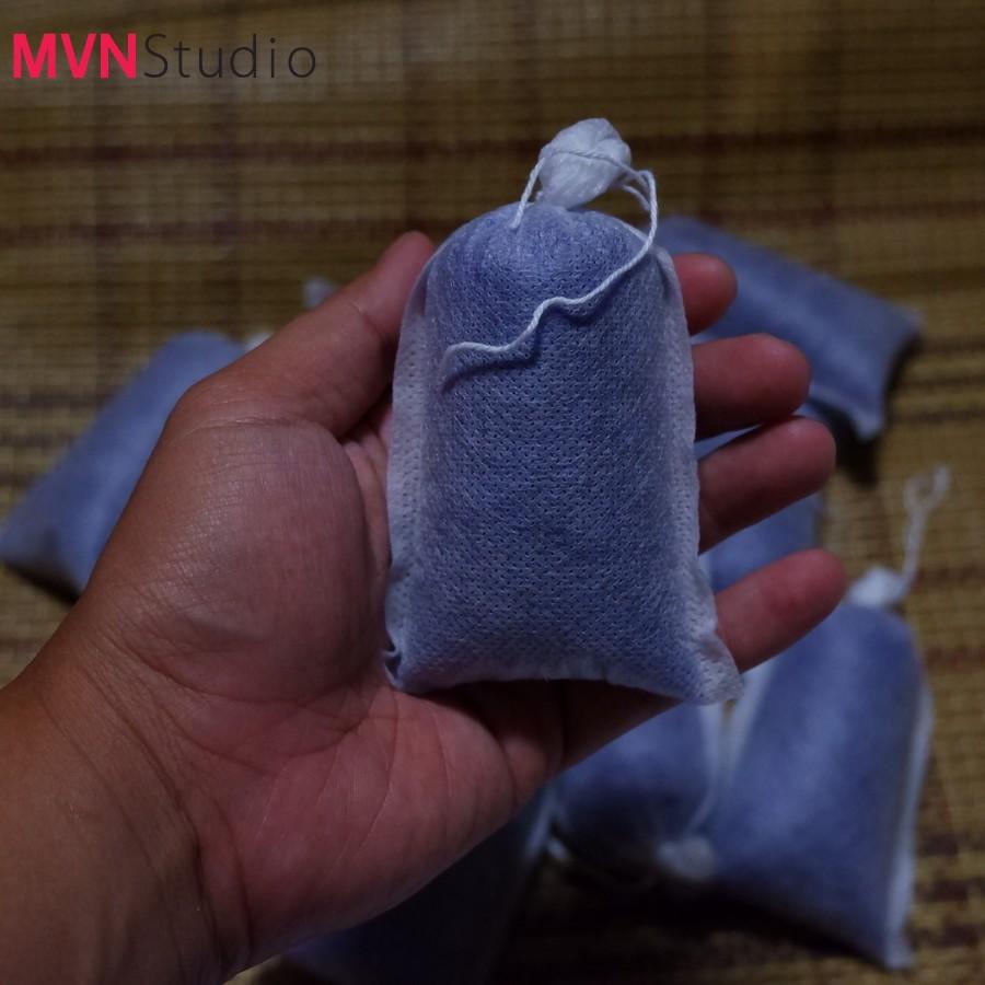 Gói 100g và 200g hạt chống ẩm, hạt hút ẩm màu xanh cho máy ảnh