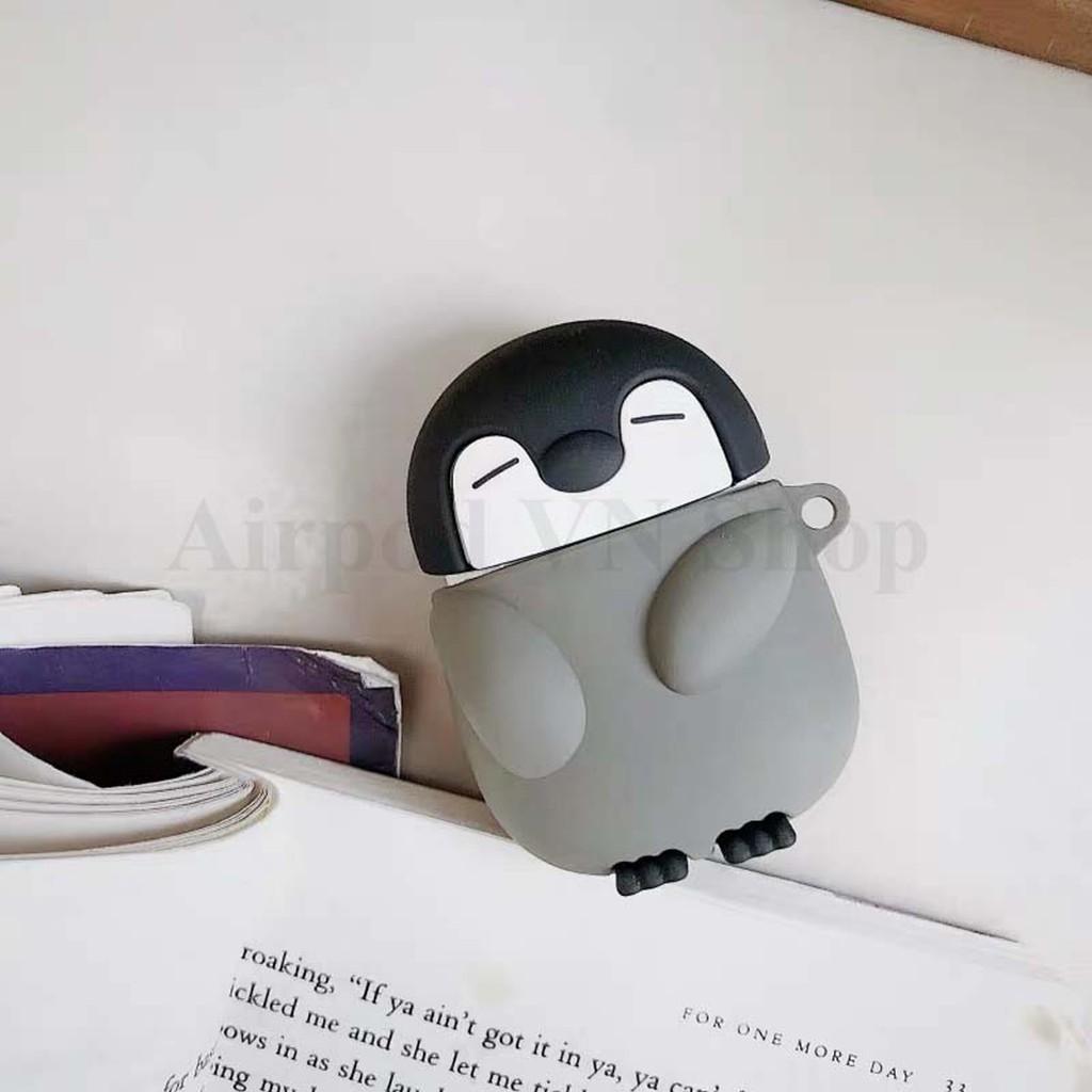 Bao Case Ốp dành cho Airpods 1-2, Airpods Pro chim cách cụt silicon 3D cao cấp