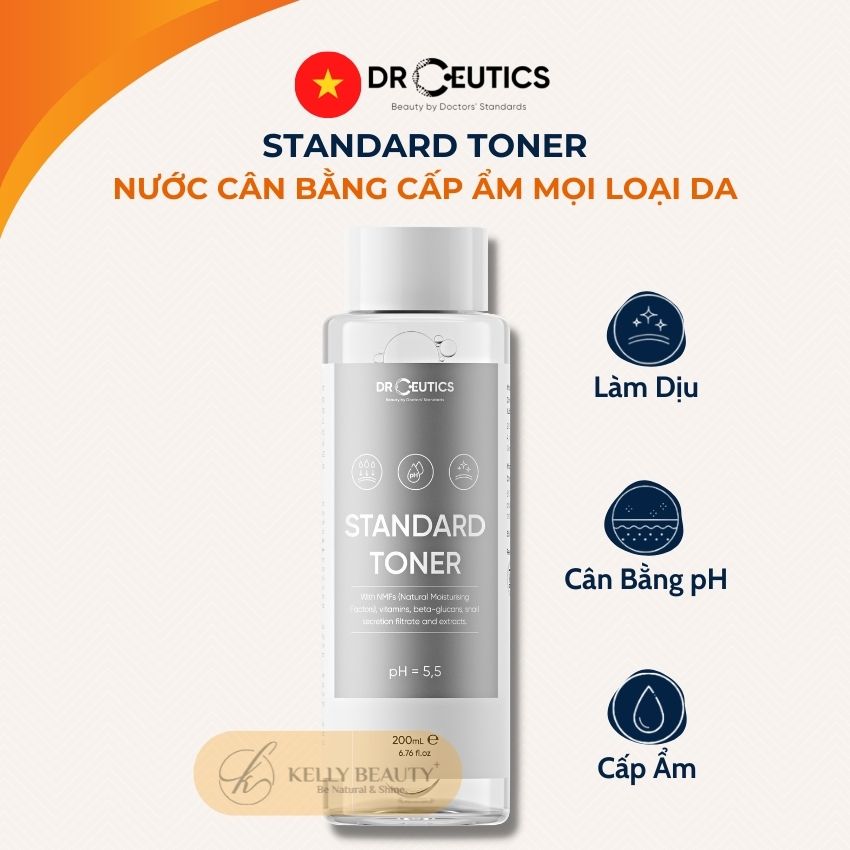 Standard Toner DrCeutics - Dung Dịch Cân Bằng Da, Cấp Ẩm Làm Dịu Mọi Làn Da - Kelly Beauty