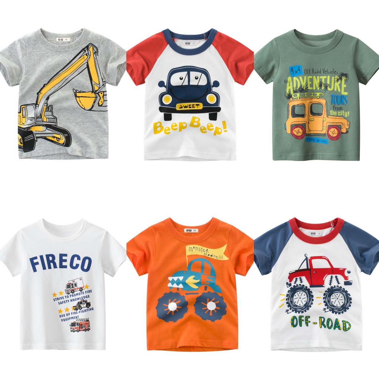 Áo thun trẻ em ngắn tay nhiều mẫu vải cotton thoáng mát, co giãn