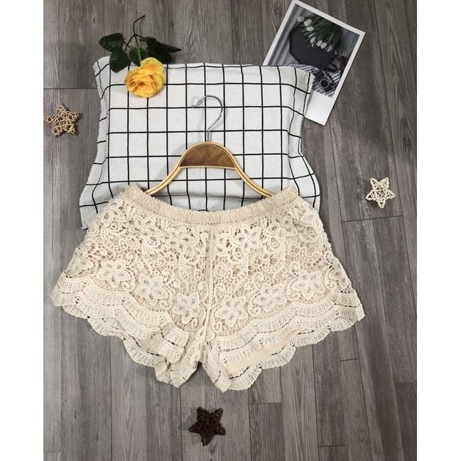 13-Set áo bra -quần sóc ren đi biển 2 món