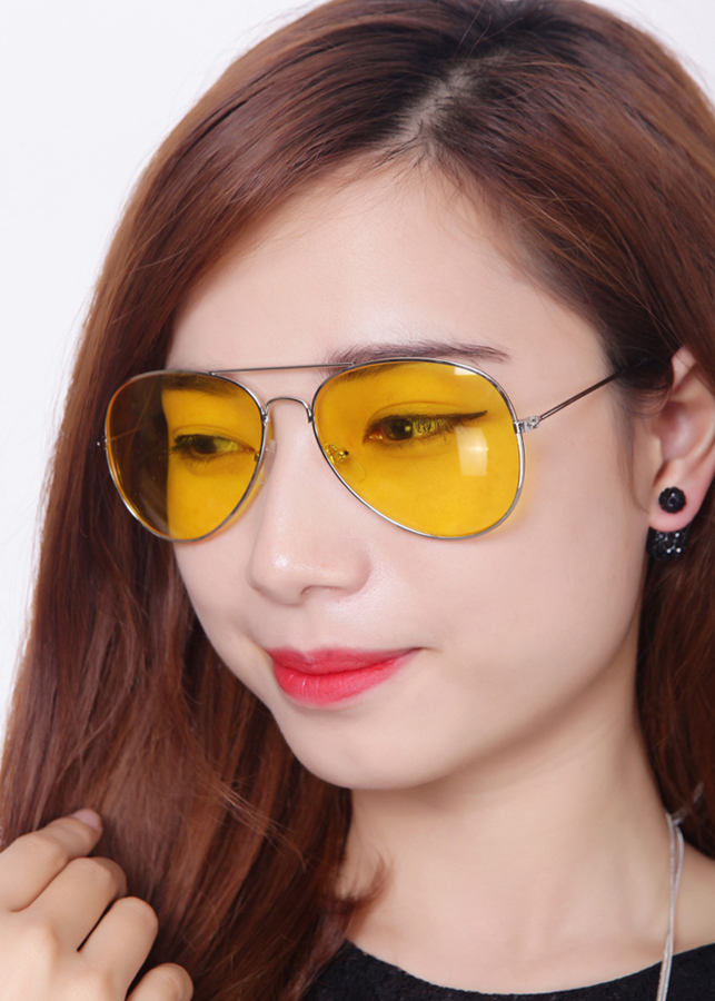 Bộ 2 Mắt Kính Đi Đêm Night View Glasses (Màu Vàng)