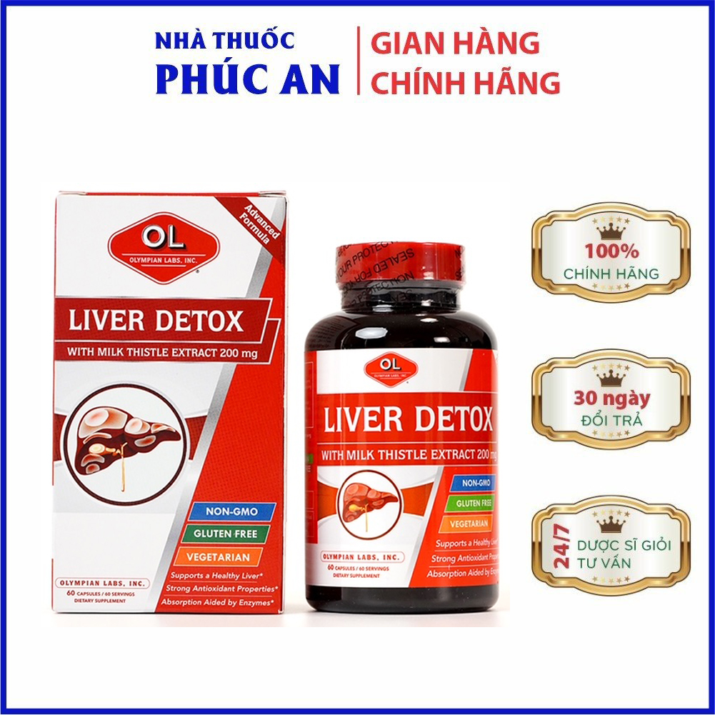 Viên Uống Giải Độc Gan, Mát Gan, Bổ Gan Liver Detox Olympian Labs Mỹ 60 Viên