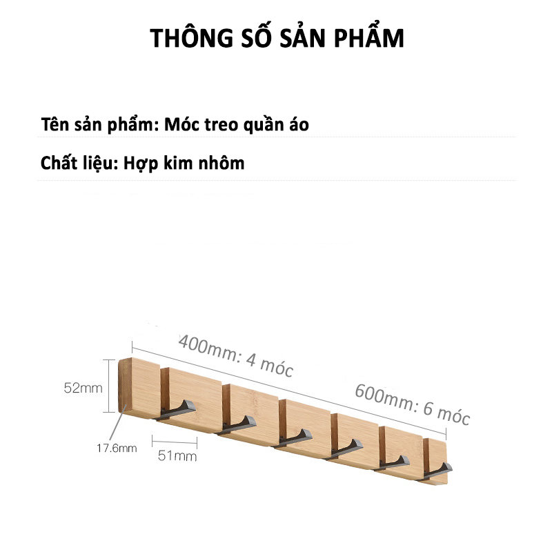 Móc treo quần áo  gắn tường , gấp được - K1653