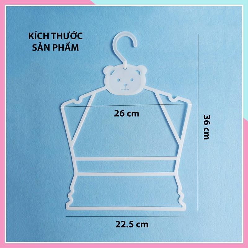 SET 10 móc bộ XOAY trẻ em size 1-3 tuổi, có hình mặt gấu đầu móc xoay 360* linh hoạt dành cho shop trẻ em